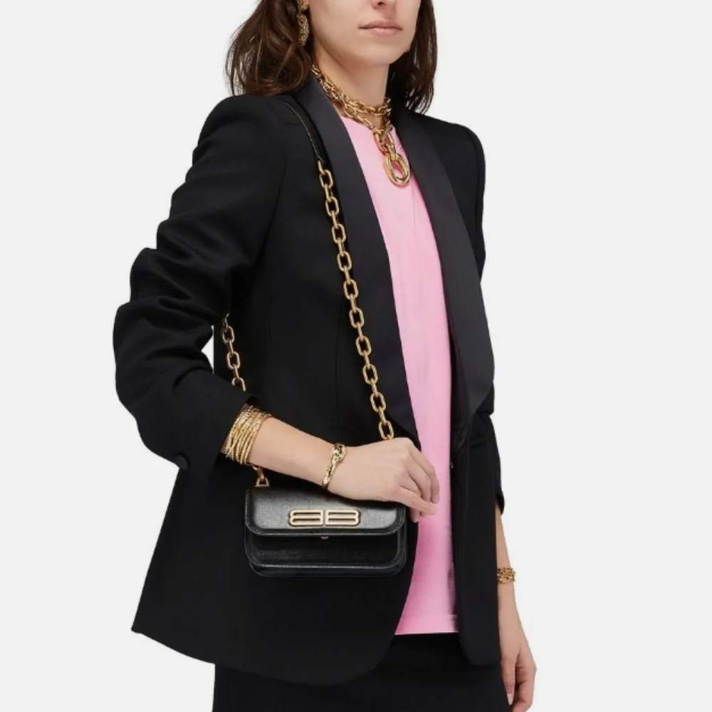 Balenciaga Gossip XS Leather Crossbody Shoulder Bag Black - Picture 2 of 16